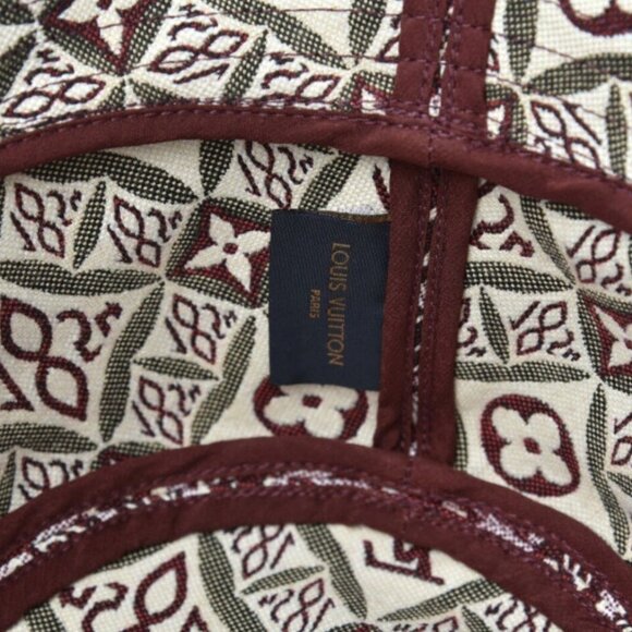New Authentic LOUIS VUITTON Monogram Since 1854 Jacquard Bucket Hat Burgundy S - Picture 12 of 14